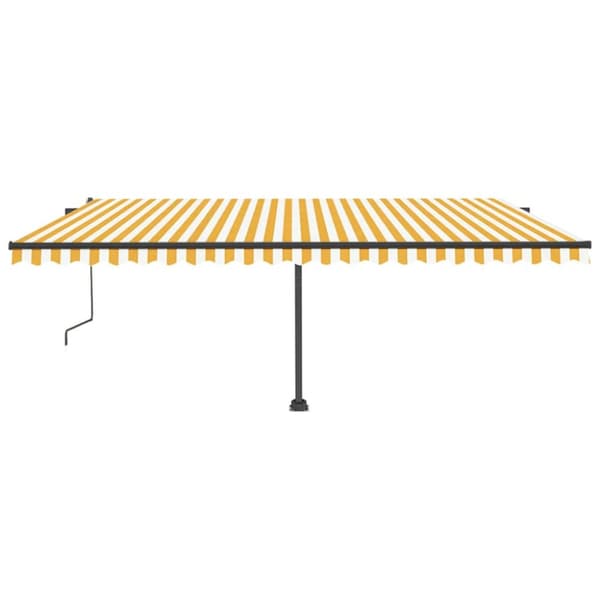 Fristående markis automatisk 500x350 cm gul/vit - Markis - Markiser - Home & Living