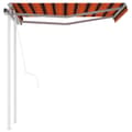 Miniatyrbild 3 av 11: Markis med stolpar automatisk infällbar 3,5x2,5 m orange/brun - Markis - Markiser - Home & Living