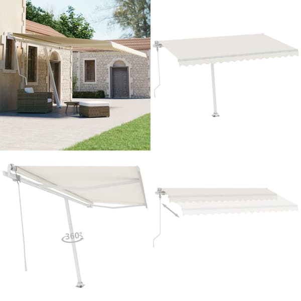 Vapaasti seisova sisäänkelattava markiisi 400x300 cm kerma - Sisäänkelattava Markiisi - Sisäänkelattavat Markiisit - Home & Living