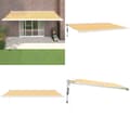 Miniatyrbild 1 av 11: Markis infällbar gul och vit 5x3 m tyg&aluminium - Infällbar Markis - Infällbara Markiser - Home & Living