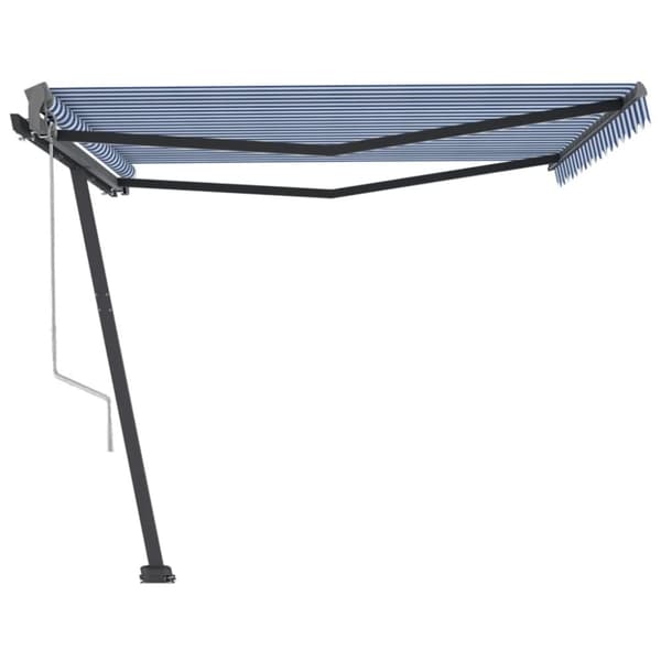 Vapaasti seisova sisäänkelattava markiisi 400x300 cm sinivalk. - Sisäänkelattava Markiisi - Sisäänkelattavat Markiisit - Home & Living