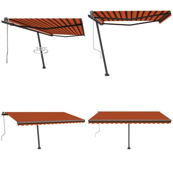 Fristående markis automatisk 400x300cm orange/brun - Markis - Markiser - Home & Living