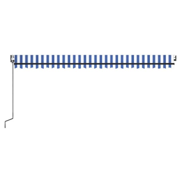 Sisäänkelattava markiisi LED/tuulisensori 500x300 cm sinivalk. - Sisäänkelattava Markiisi - Sisäänkelattavat Markiisit - Home & Living