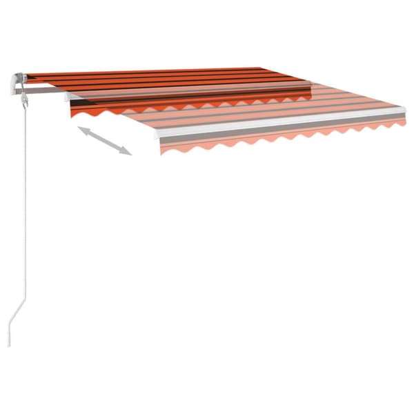 Markis manuellt infällbar med LED 3x2,5 m orange och brun - Solskydd - Solskärm - Home & Living