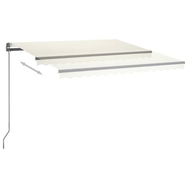 Sisäänkelattava markiisi LED/tuulisensori 450x350 cm kerma - Sisäänkelattava Markiisi - Sisäänkelattavat Markiisit - Home & Living
