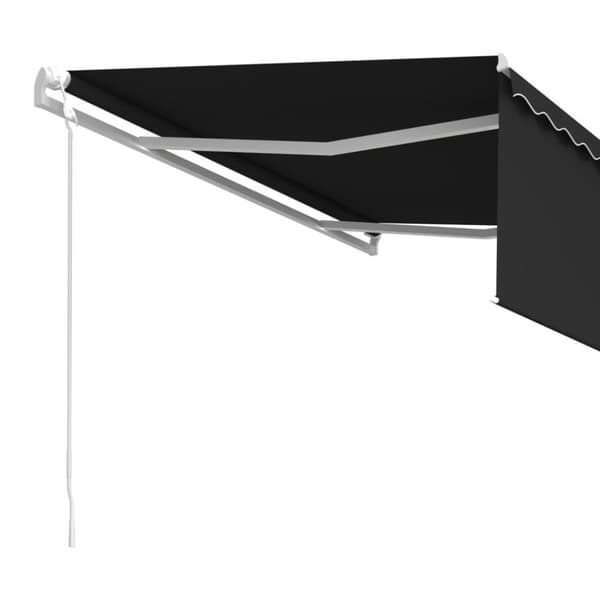 Markise m. Gardin 4x3 m automatisk betjening antracitgrå - Foldbar Markise - Foldbare Markiser - Home & Living