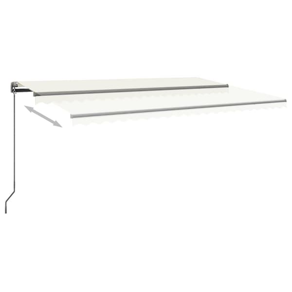 Fritstående markise 500x350 cm automatisk betjening cremefarvet - Foldbar Markise - Foldbare Markiser - Home & Living