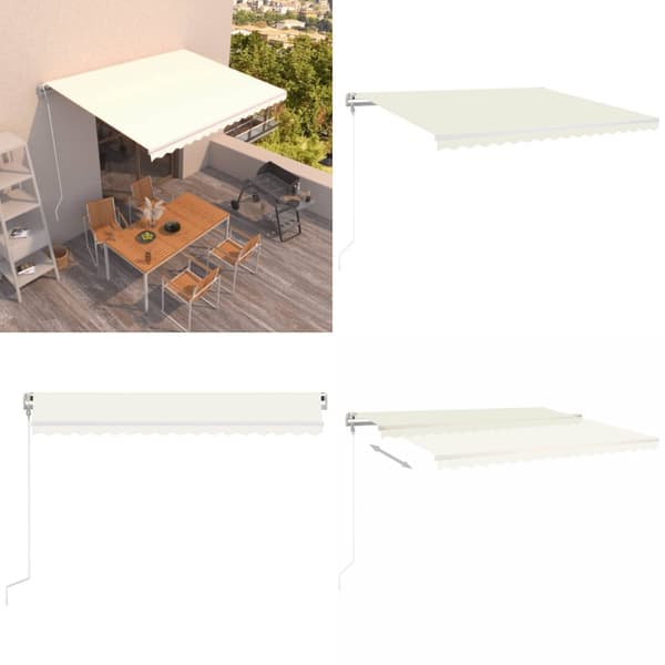 Markise 400x350 cm automatisk betjening cremefarvet - Foldbar Markise - Foldbare Markiser - Home & Living