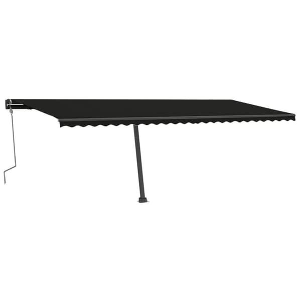 Käsin sisäänkelattava markiisi LEDillä 600x300 cm antrasiitti
