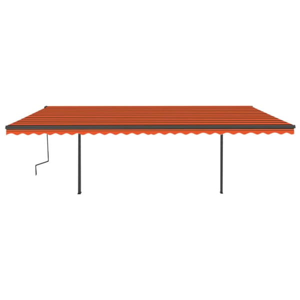 Sisäänkelattava markiisi LEDillä 6x3 m oranssiruskea