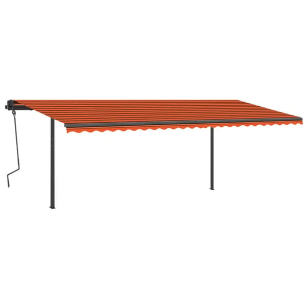 Sisäänkelattava markiisi LEDillä 6x3 m oranssiruskea