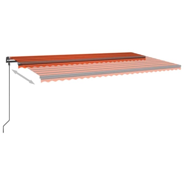 Sisäänkelattava markiisi LEDillä 6x3 m oranssiruskea