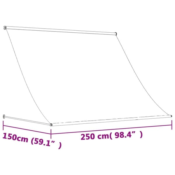 Sisäänkelattava markiisi antrasiitti 250x150 cm kangas ja teräs