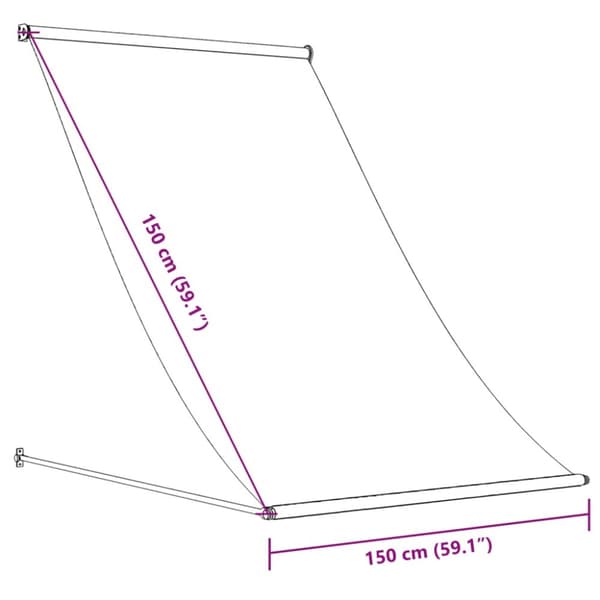 Sisäänkelattava markiisi antrasiitti 150x150 cm kangas ja teräs