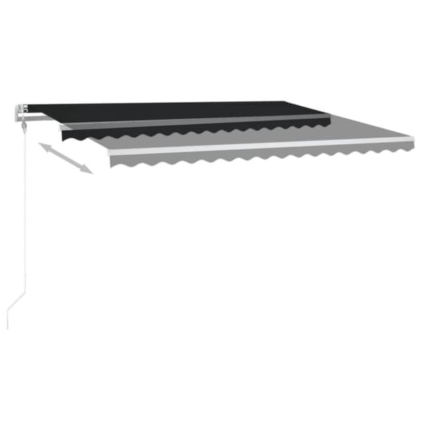 Automatisk markis med vindsensor & LED 400x350 cm antracit