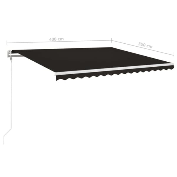 Automatisk markis med vindsensor & LED 400x350 cm antracit