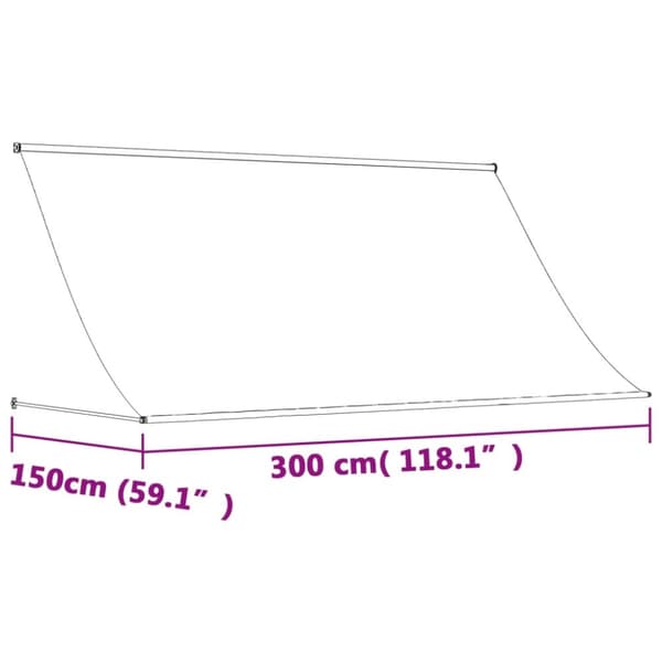 markise 300x150 cm sammenrullelig stof og stål antracitgrå