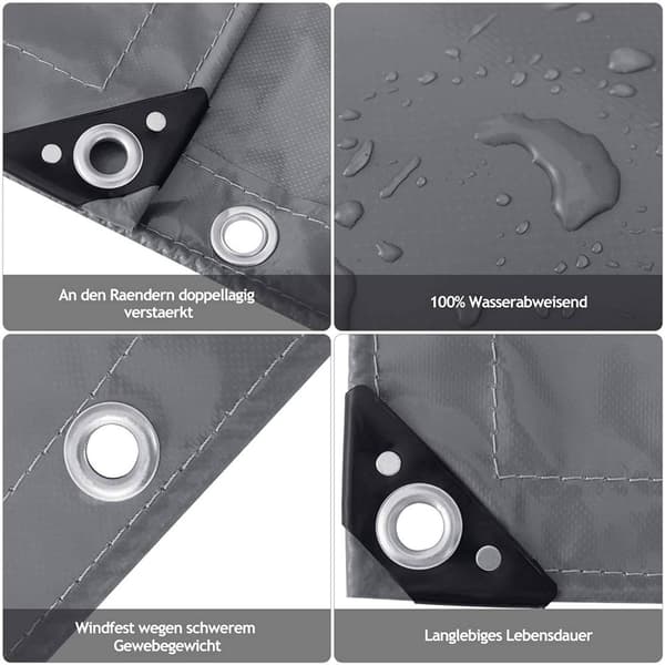 Rootz Ultimate -suojapeite - Heavy Duty -päällinen - Säänkestävä peite - Kestävä, UV-kestävä, Helppo käsitellä - 3x4m - Tummanharmaa