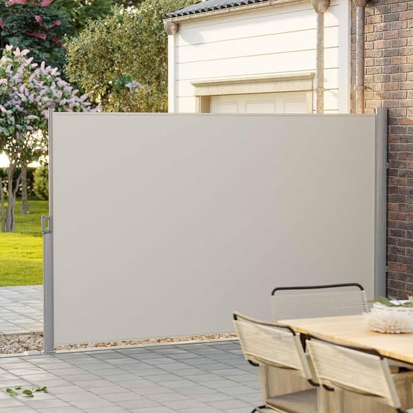Rootz Sidemarkise til terrasser og altaner - Privatskærm - Solskærm - Aluminiumsramme - 180 cm x 400 cm - Indendørs og udendørs brug