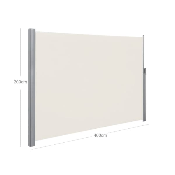 Rootz Sidefortelt - Privatskærm - Solskærm - Udendørs beskyttelse af privatlivets fred - Indendørs og udendørs brug - 200 cm x 400 cm - Beige
