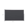 Miniatyrbillede 5 af 5: Rootz Sidemarkise Privacy Screen - Balkonskærm - Terrassedække - Aluminiumsramme - UV-beskyttelse - Indendørs udendørs brug - 180cm x 400cm