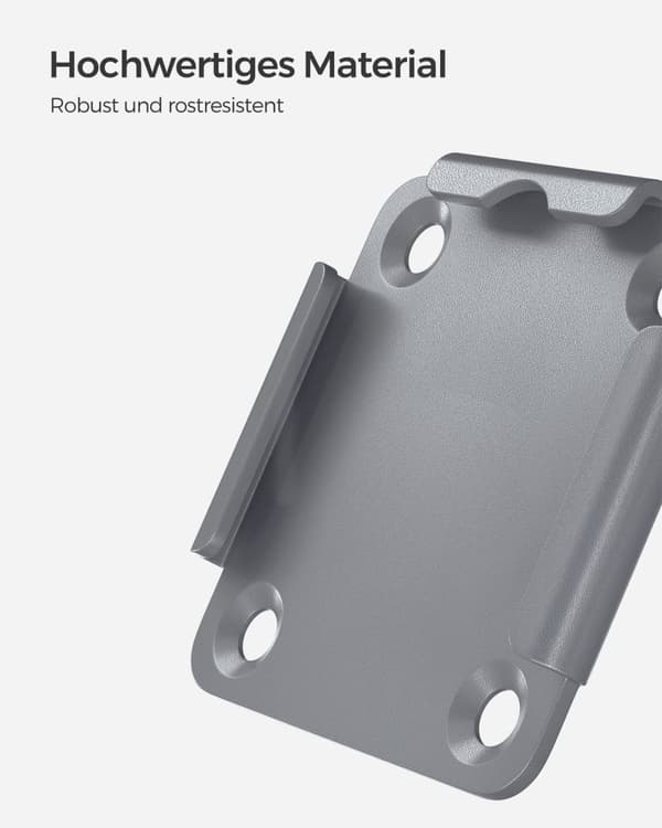Rootz Grå metal og plastik jordbeslagsæt - Sidemarkisestolpeholder - Monteringssæt - Pulverlakeret - Letvægts - Kompakt - 9,6 cm x 9,6 cm x 1,3 cm