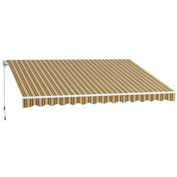 Rootz markiisi - Aurinkosuoja - Ulkovarjostin - Kestävää polyesteriä - Helppokäyttöinen - Säänkestävä - 3,5 m x 2,5 m - Keltainen + harmaa