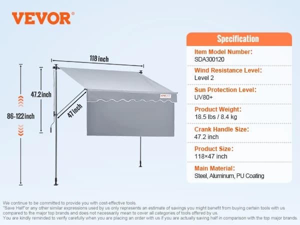 Retractable Awning, Ulkoteltta, Säädettävä Verho, Pylvästyyppi