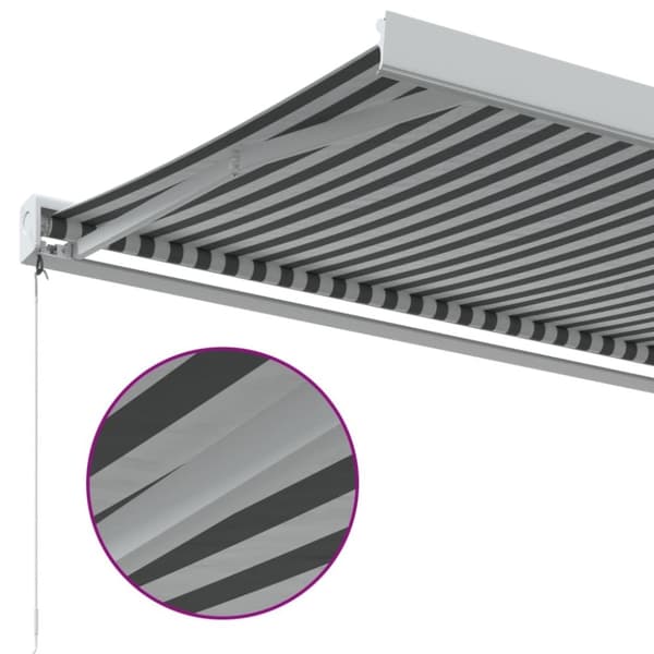 vidaXL Uttrekkbar markise antrasitt og hvit 5x3 m stoff og aluminium