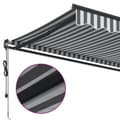 Miniatyrbilde 7 av 11: vidaXL Automatisk uttrekkbart markise antrasitt og hvit 450x350 cm