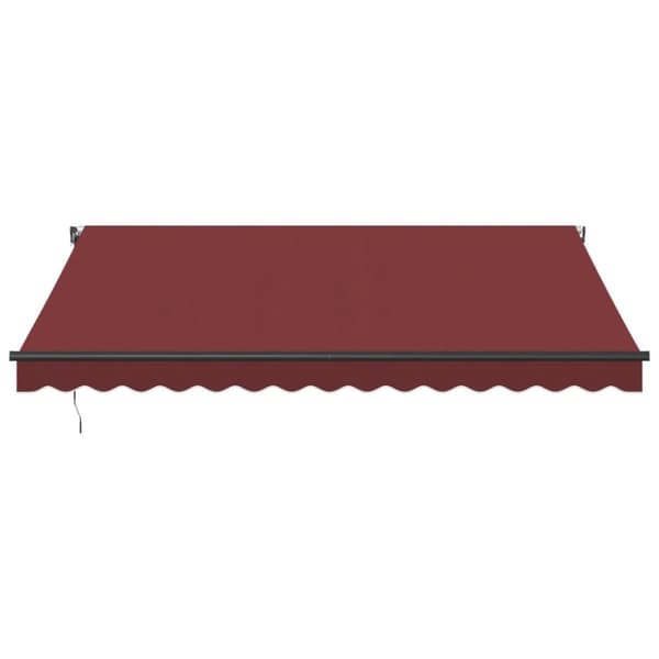 vidaXL Automatisk uttrekkbar markise med LED burgunder 400x350 cm
