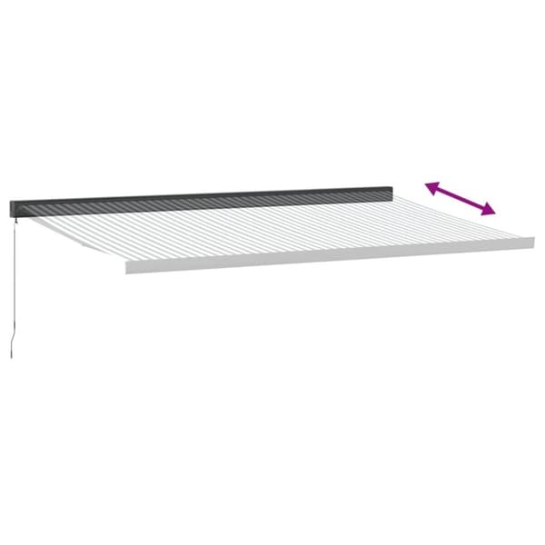 vidaXL Markis infällbar antracit och vit 5x3 m tyg&aluminium
