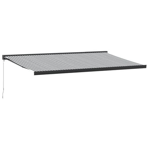 vidaXL Markis infällbar antracit och vit 5x3 m tyg&aluminium