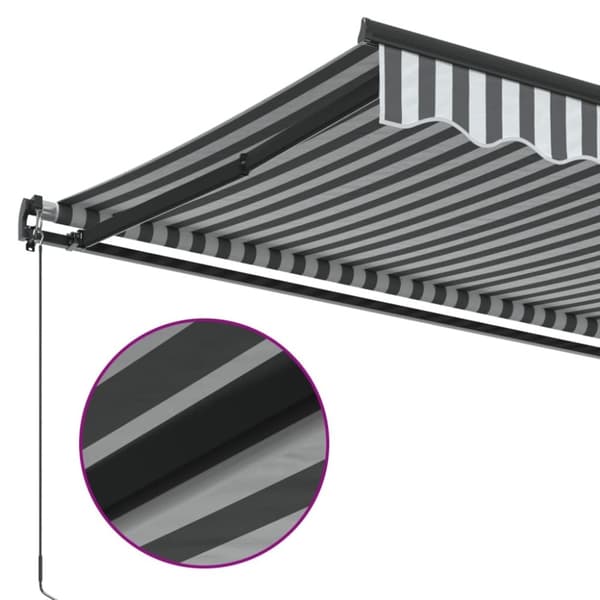 vidaXL Manuell uttrekkbart markise antrasitt og hvit 400x350 cm