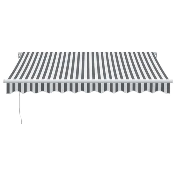 vidaXL Käsin kelattava markiisi LEDillä antrasiitti/valk. 300x250 cm