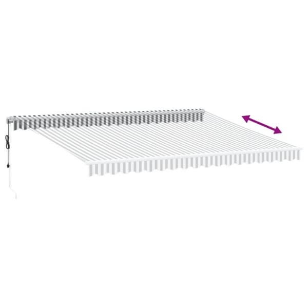 vidaXL Automatisk uttrekkbart markise antrasitt og hvit 450x350 cm