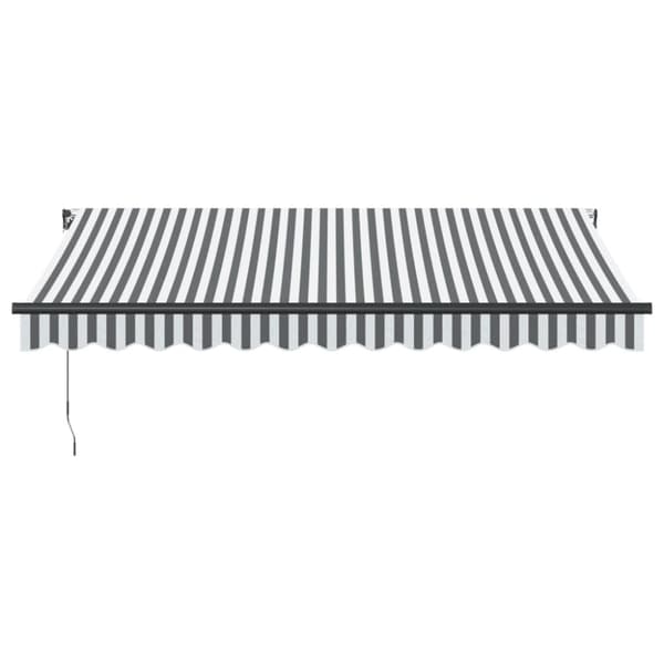 vidaXL Markis manuellt infällbar med LEDs antracit och vit 350x250 cm