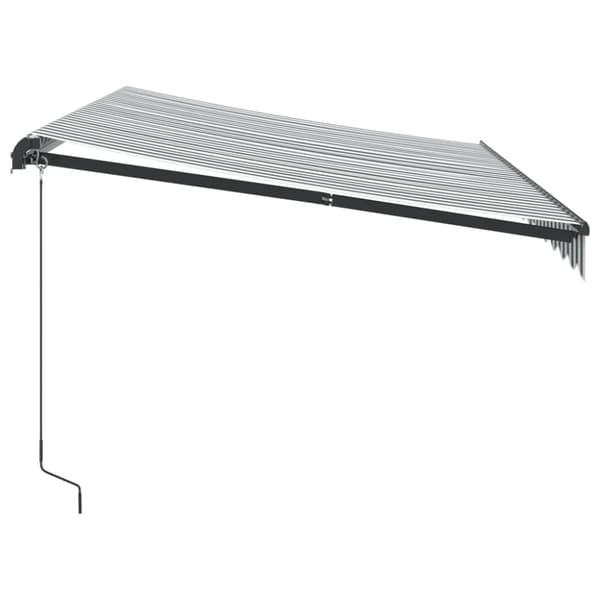 vidaXL Markis manuellt infällbar med LEDs antracit och vit 350x250 cm