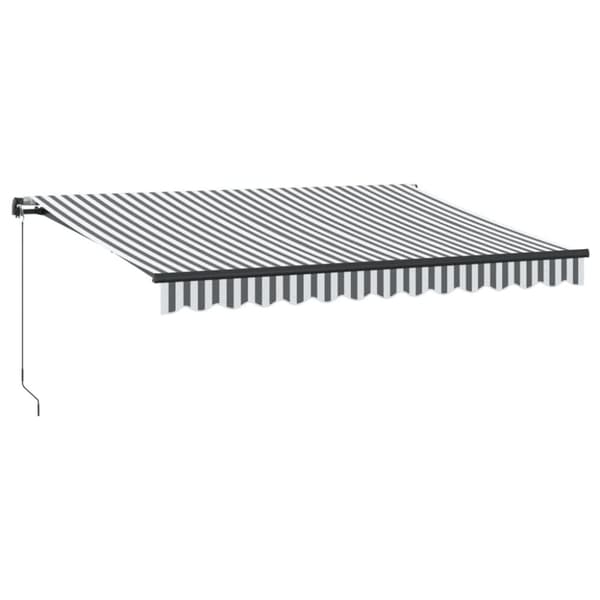 vidaXL Markis manuellt infällbar med LEDs antracit och vit 350x250 cm