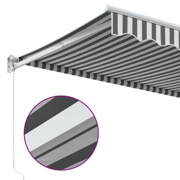 vidaXL foldemarkise 4x3 m stof og aluminium antracitgrå og hvid