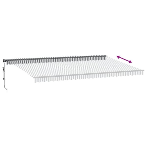 vidaXL Automatisk uttrekkbar markise antrasitt og hvit 600x350 cm