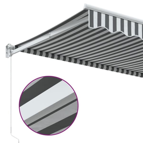 vidaXL Uttrekkbar markise antrasitt og hvit 3x2,5 m stoff og aluminium