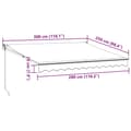 Miniatyrbilde 9 av 9: vidaXL Uttrekkbar markise antrasitt og hvit 3x2,5 m stoff og aluminium