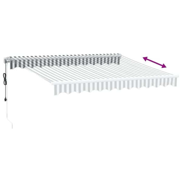 vidaXL Markis automatiskt infällbar antracit&vit 300x250 cm