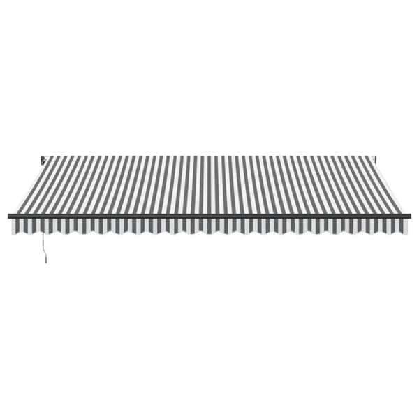 vidaXL Markis automatiskt infällbar med LEDs antracit&vit 500x350 cm