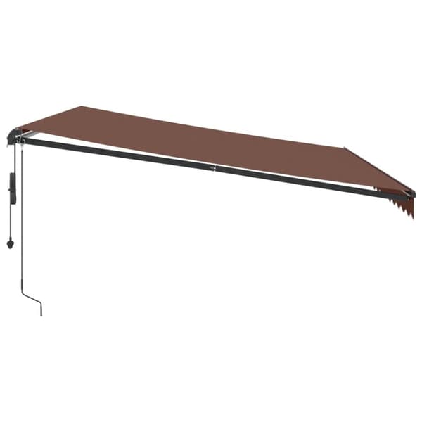 vidaXL Automatisk uttrekkbar markise med LED brun 450x350 cm