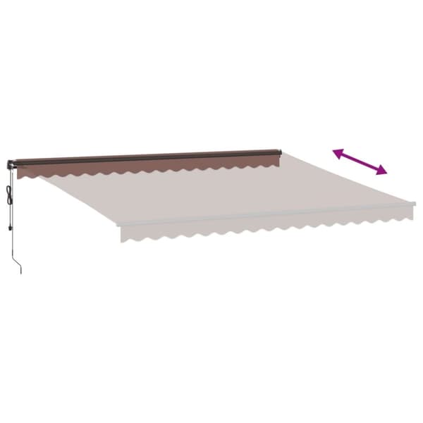 vidaXL Automatisk uttrekkbar markise med LED brun 450x350 cm
