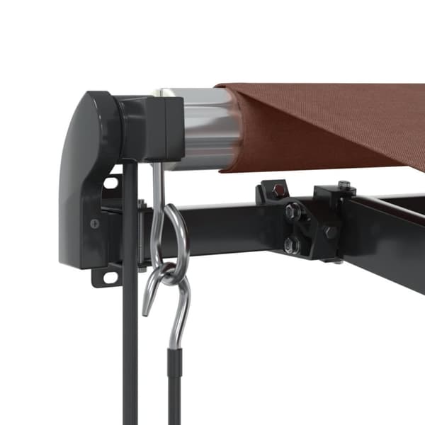 vidaXL Automatisk uttrekkbar markise med LED brun 450x350 cm