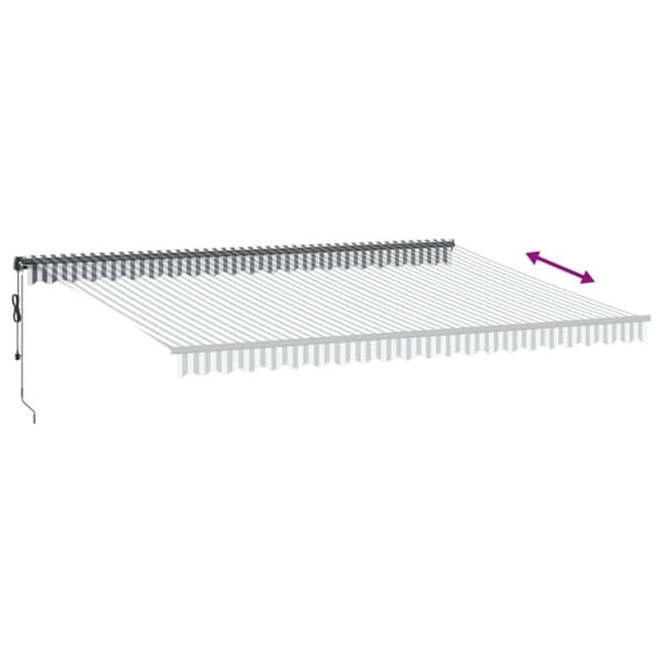 vidaXL Markis automatiskt infällbar antracit och vit 500x350 cm