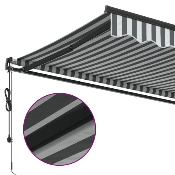 vidaXL Markis automatiskt infällbar antracit och vit 500x350 cm